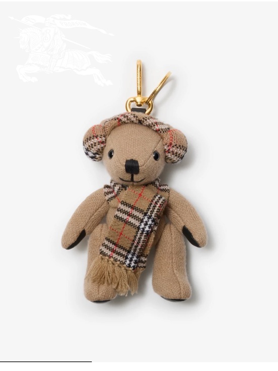 Other - New Burberry Thomas Bear Charm Sand with scarf and earmuffs